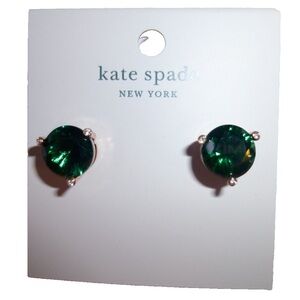 Kate Spade New York Rise and Shine  Dark Green Stud Earrings